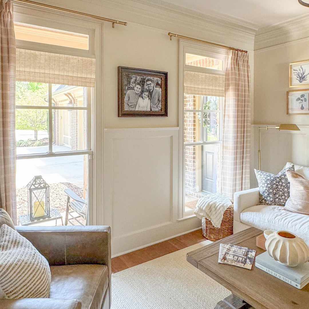 Natural Jute & Hemp Blinds & Shades | Caramel Stripes