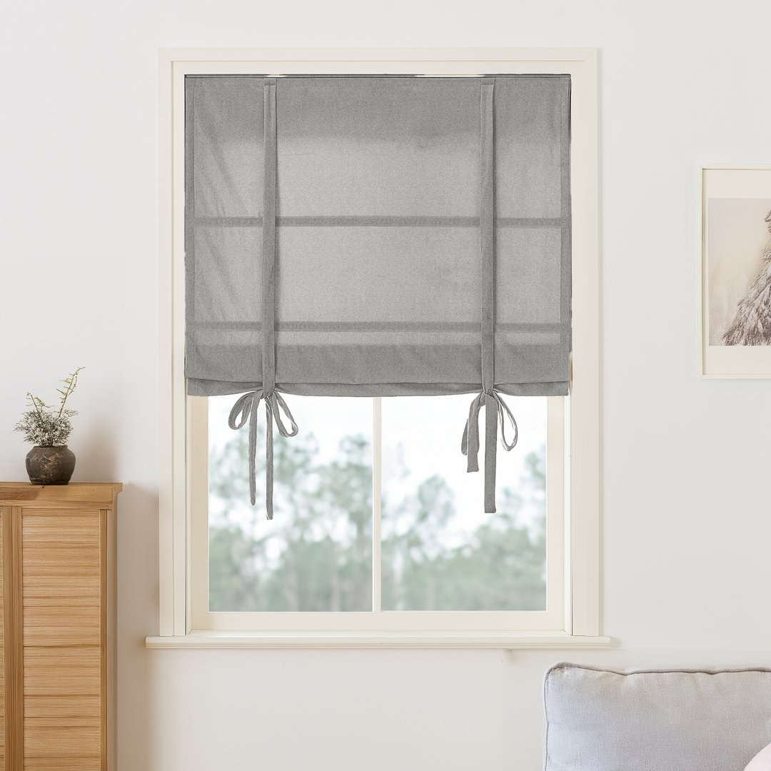 Maillard Velvet Roman Shades & Blinds | Tie