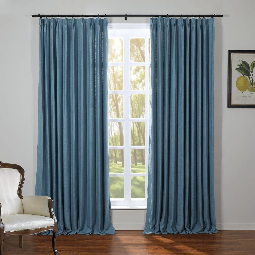 Kelly Flax Linen Curtains & Drapes Pleated