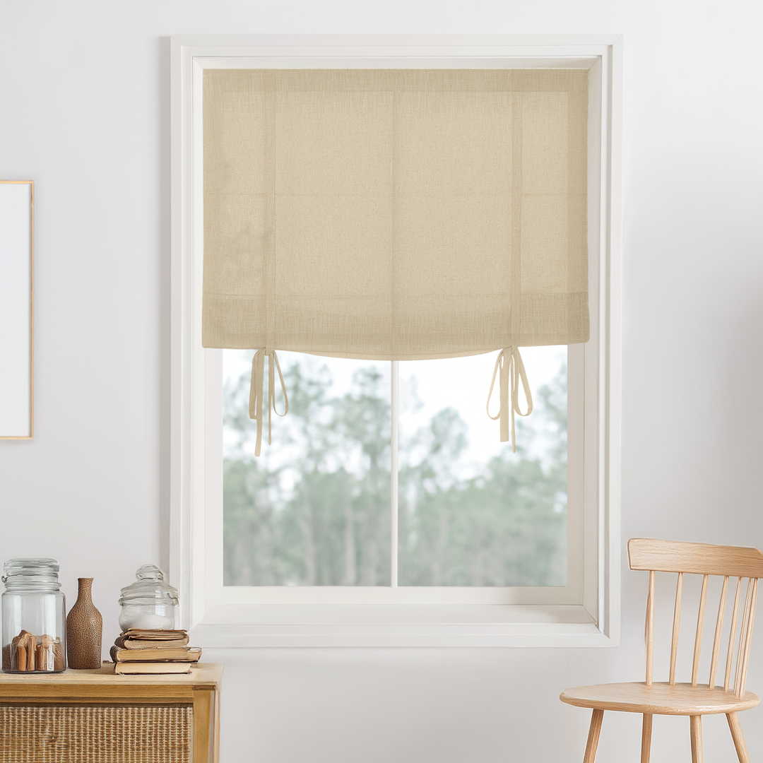 Bella Cotton Roman Shades & Blinds | Tie