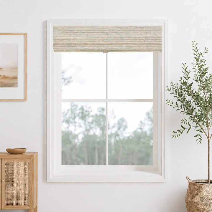 Ramie Woven Bamboo Blinds & Shades Top Down Bottom Up | Marble White
