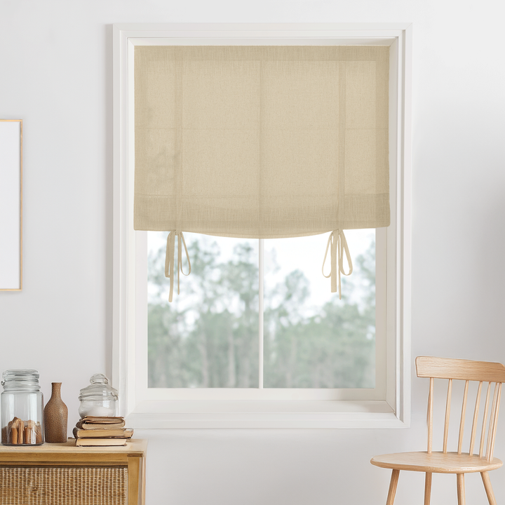 Bella Cotton Blackout Roman Shades & Blinds | Tie