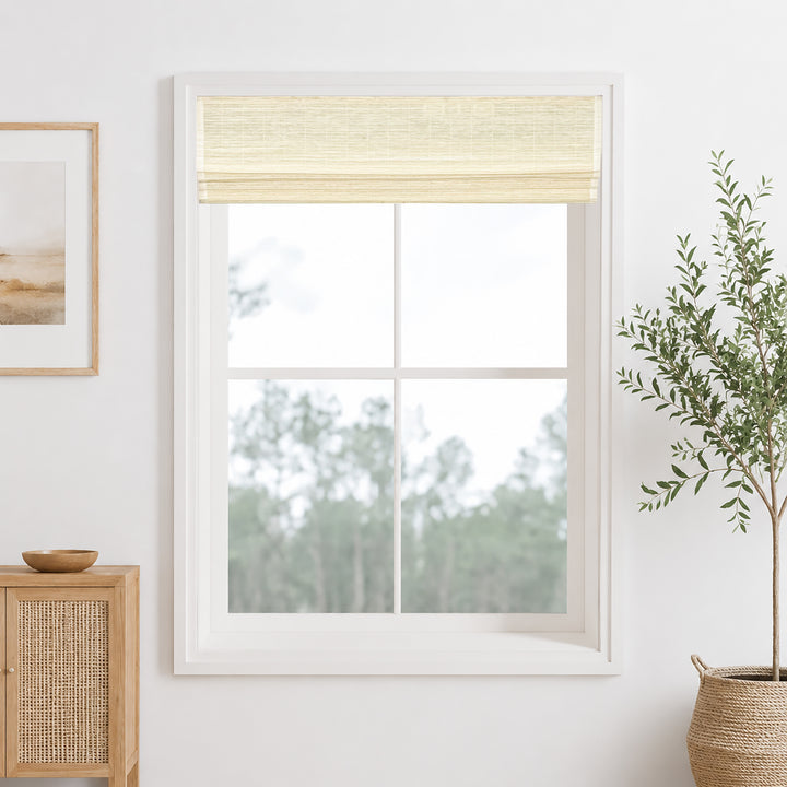 Ramie Woven Bamboo Blinds & Shades Top Down Bottom Up | Cream