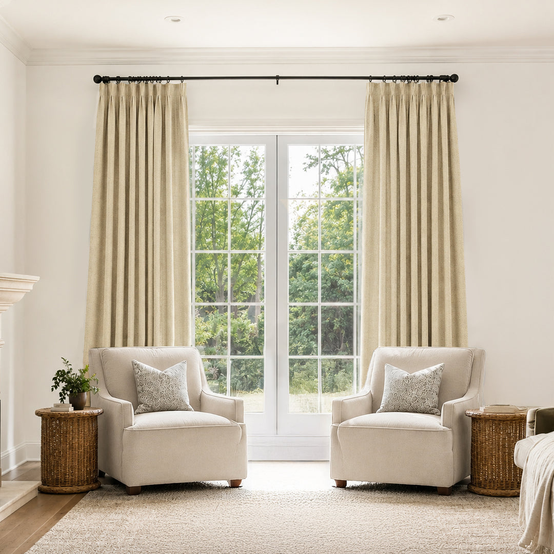 Bella Cotton Blend Curtains & Drapes Pleated