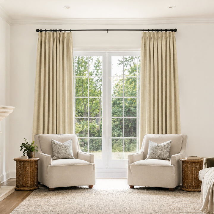 Bella Cotton Blend Curtains & Drapes Pleated