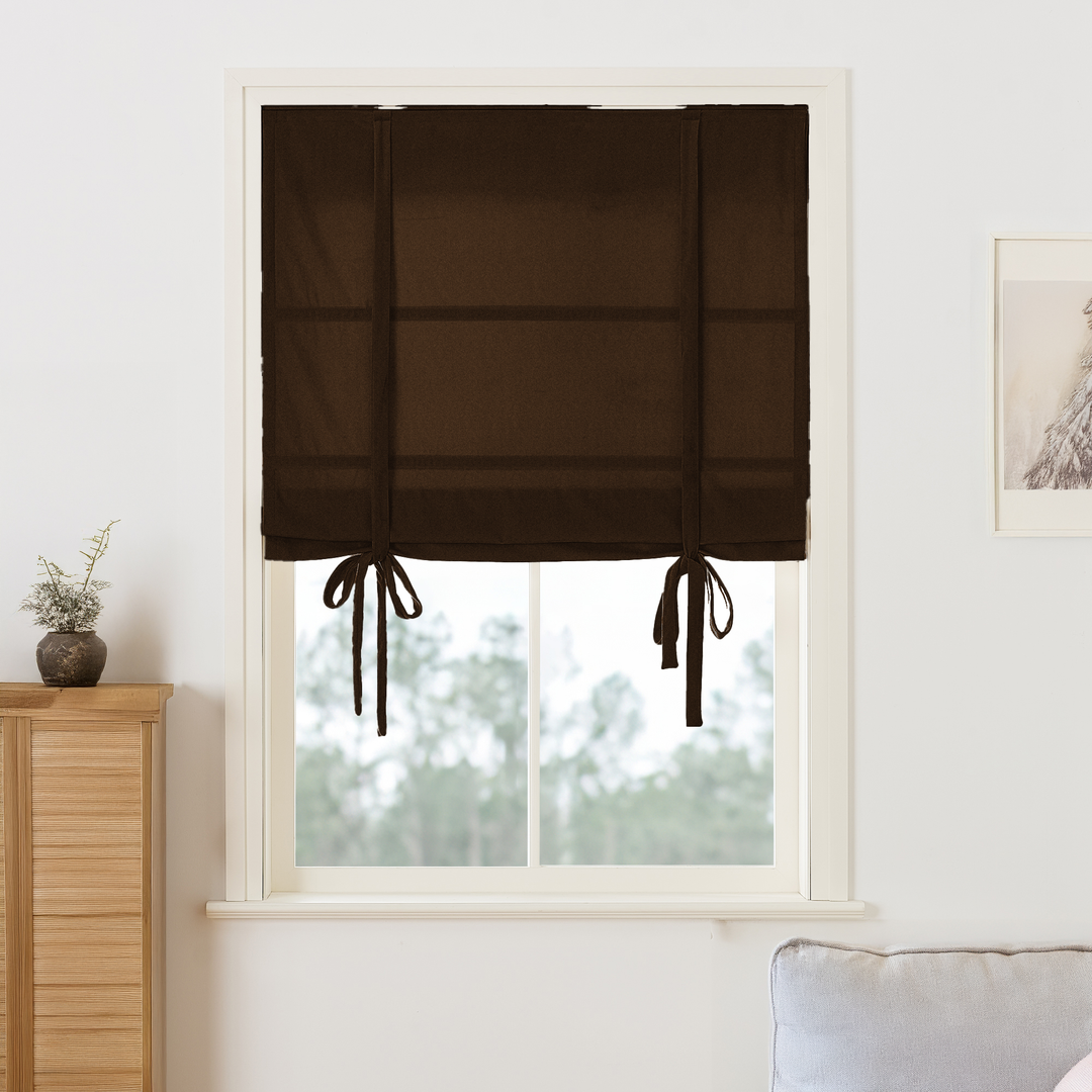 Maillard Velvet Roman Shades & Blinds | Tie