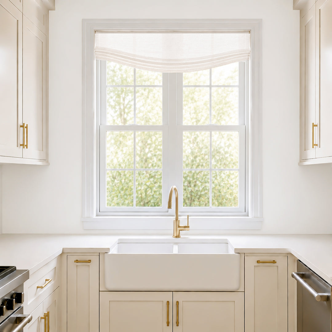 Meadow Linen Roman Shades & Blinds | Relaxed