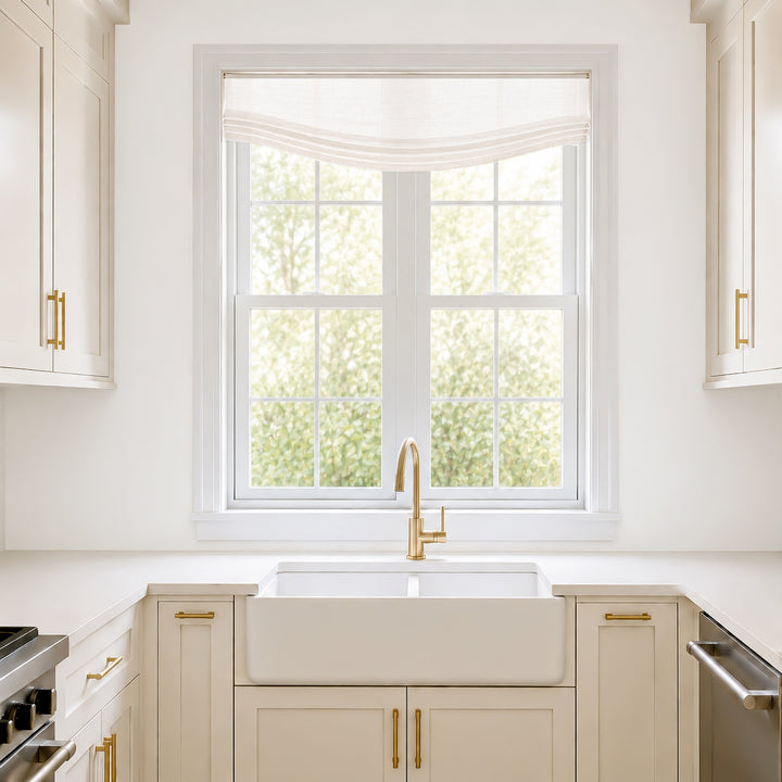 Meadow Linen Roman Shades & Blinds | Relaxed