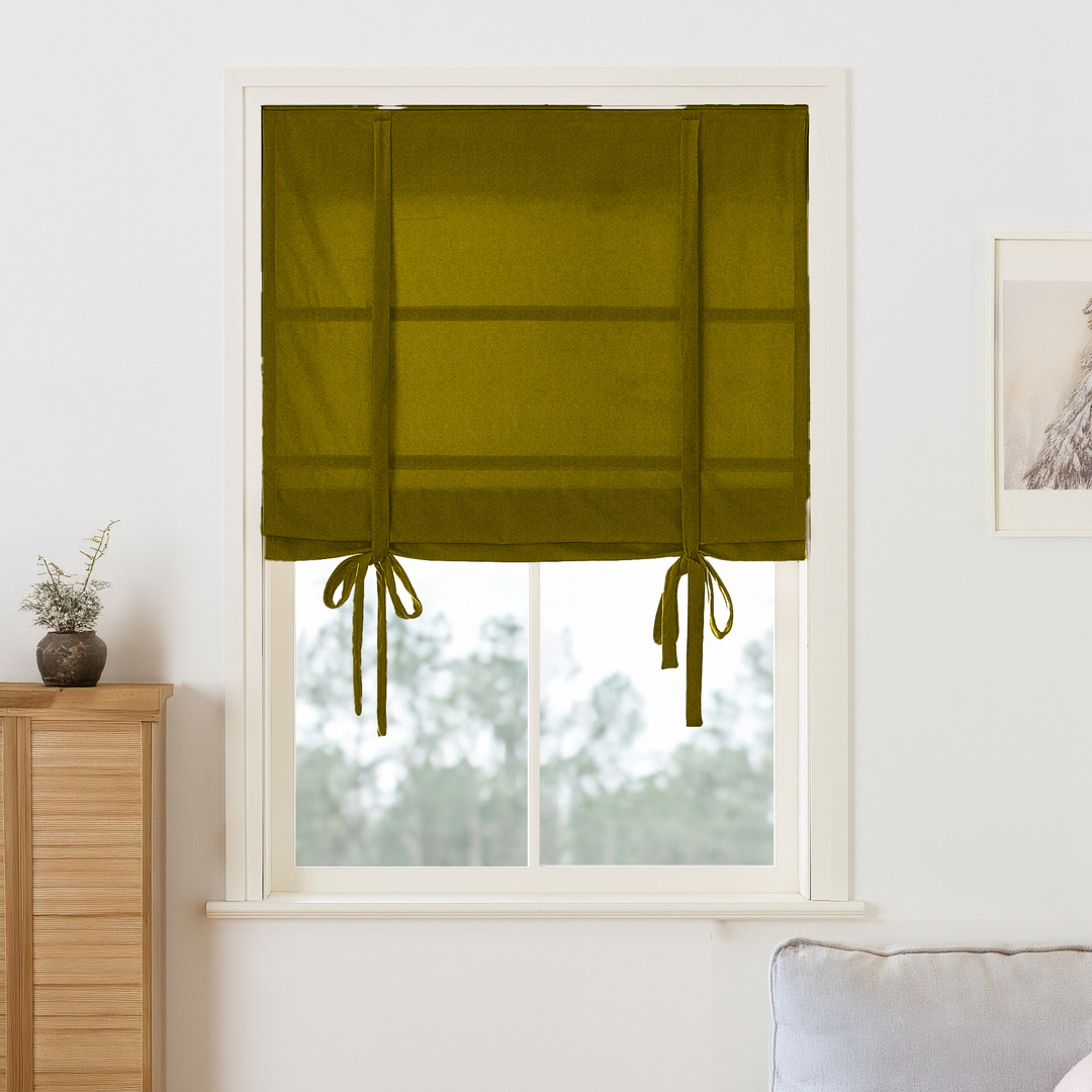 Maillard Velvet Roman Shades & Blinds | Tie