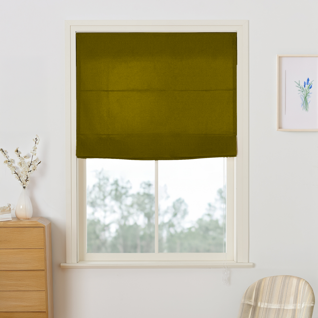 Maillard Velvet Roman Shades & Blinds | Flat Fold