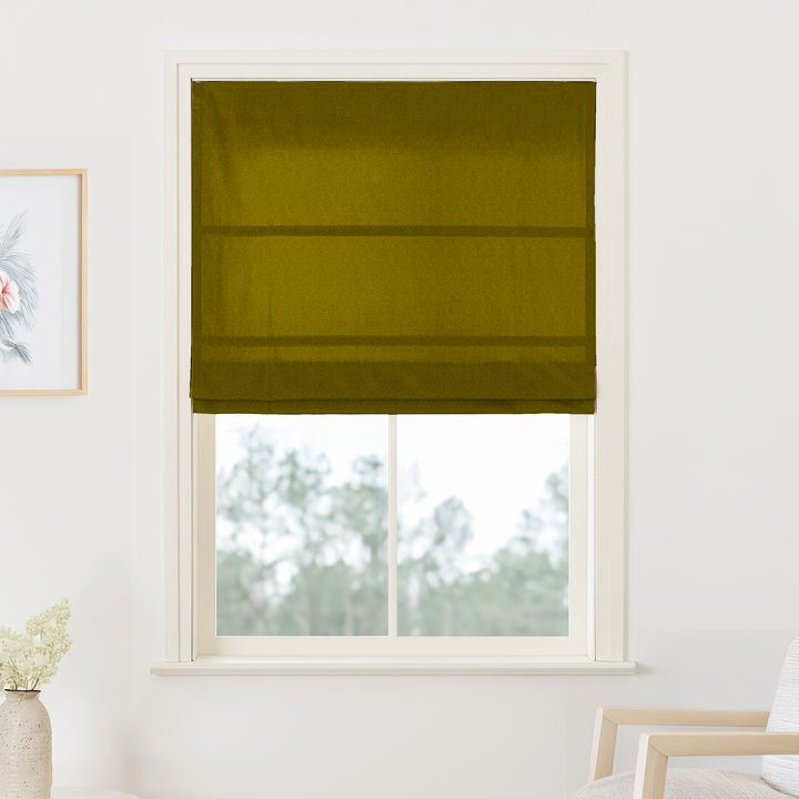 Maillard Velvet No-Drill Roman Shades & Blinds | Fold