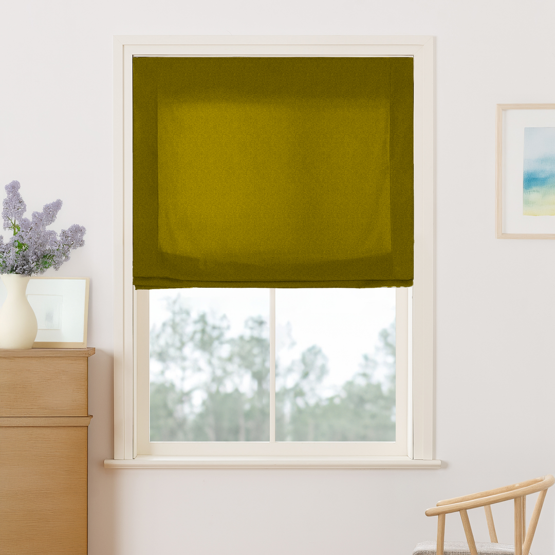 Maillard Velvet No-Drill Roman Shades & Blinds | Relaxed
