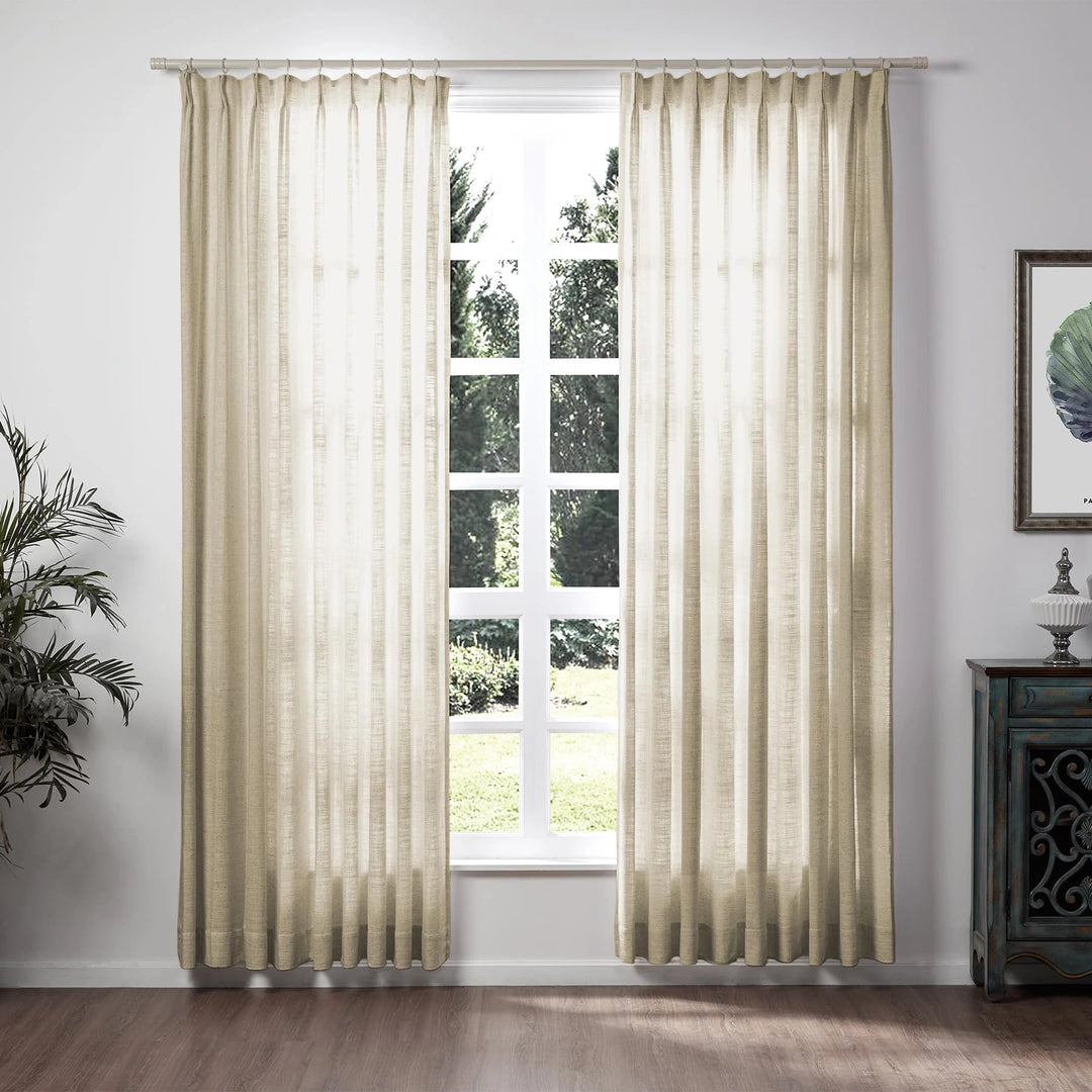 Lily Linen Curtains & Drapes Pleated