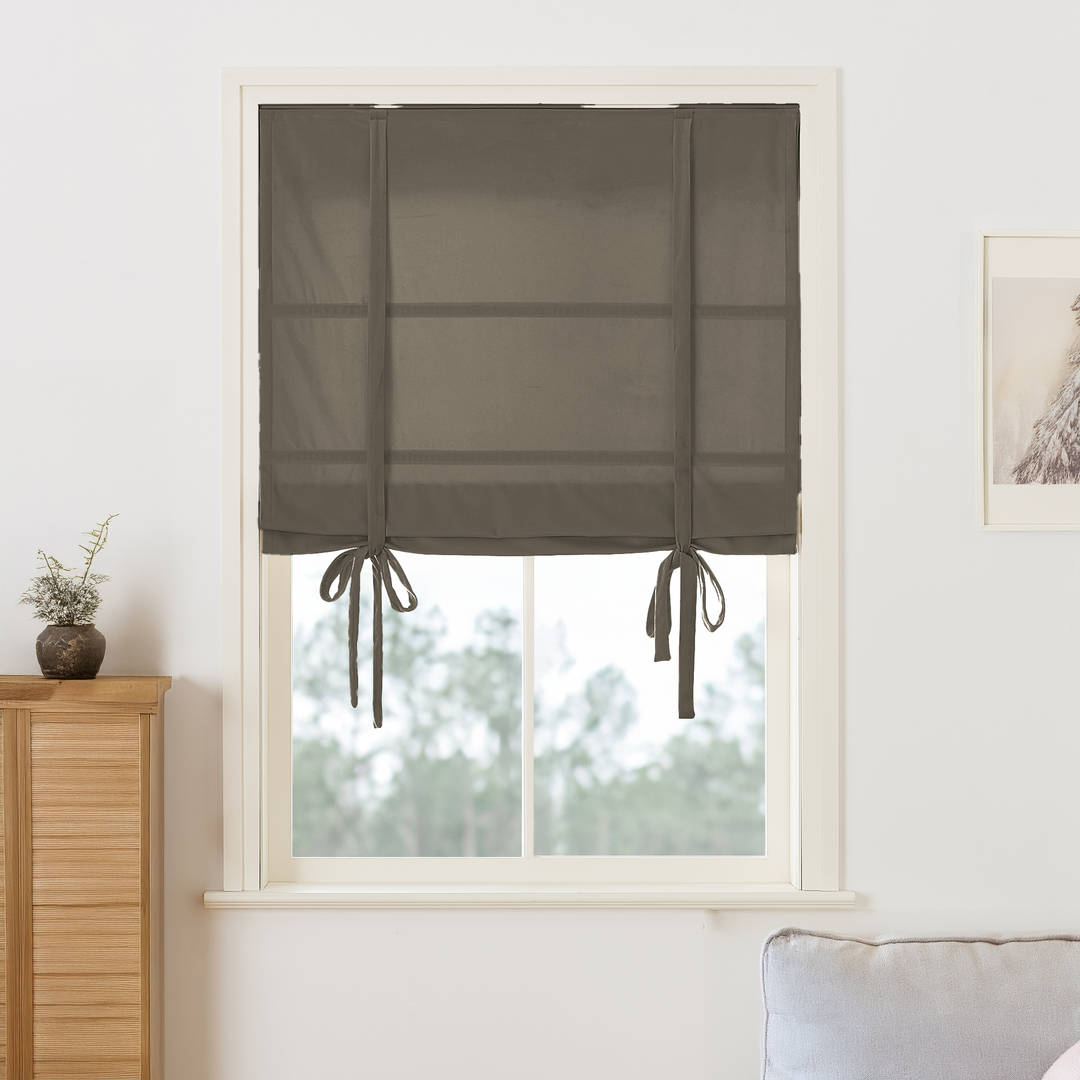 Maillard Velvet Roman Shades & Blinds | Tie