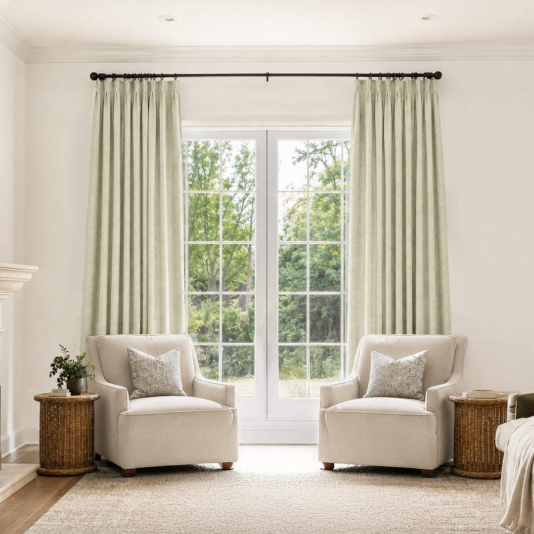 Bella Cotton Blend Curtains & Drapes Pleated