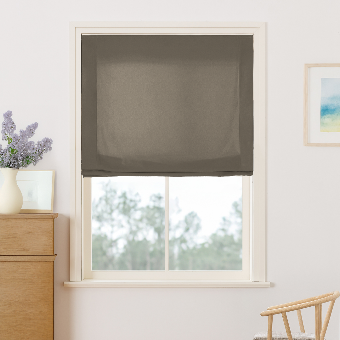 Maillard Velvet No-Drill Roman Shades & Blinds | Relaxed