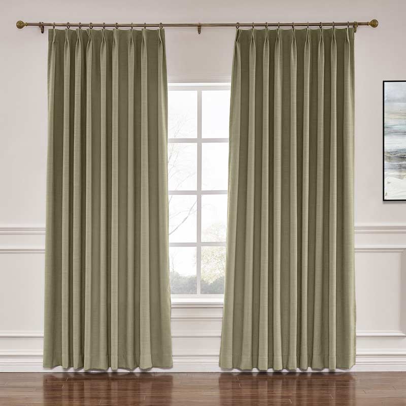 Lily Linen Curtains & Drapes Pleated