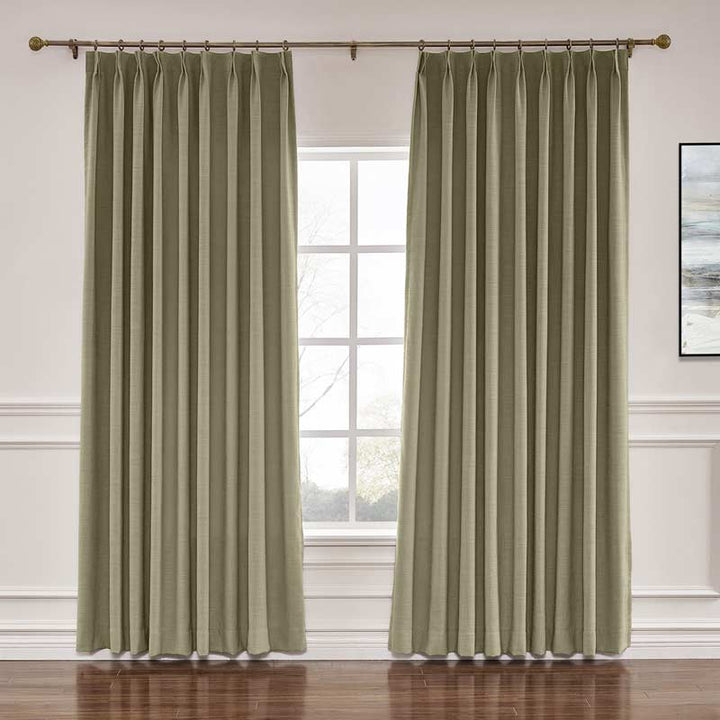 Neutraloak Lily Linen Curtains & Drapes Pleated