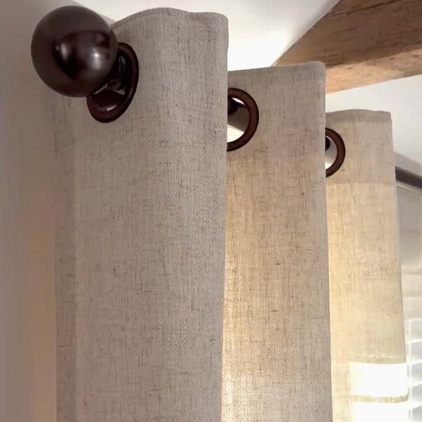 Liz Linen Herringbone Curtains & Drapes Grommet