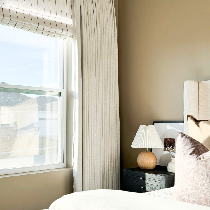 Vivienne Plaid Striped Linen Roman Shades & Blinds | Flat Fold