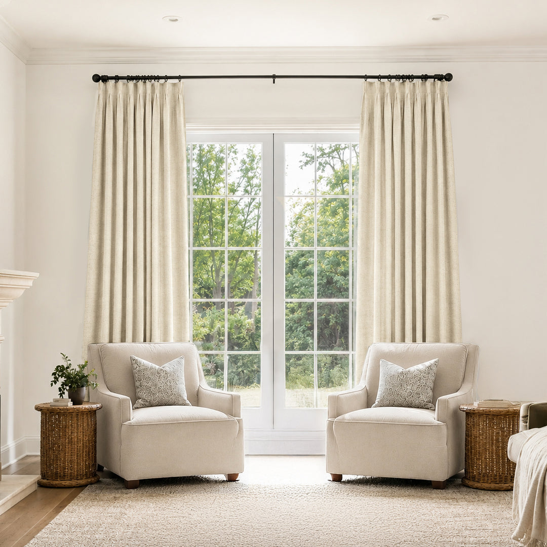 Bella Cotton Blend Curtains & Drapes Pleated