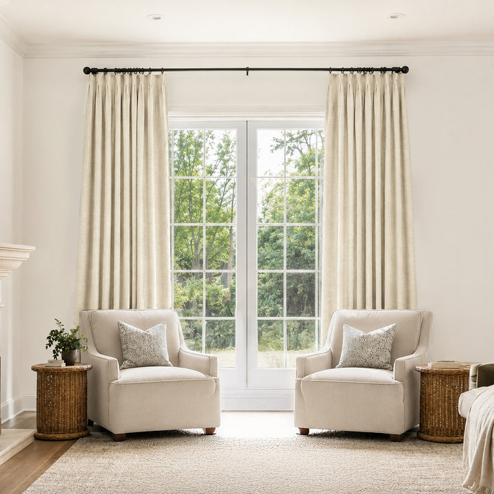 Bella Cotton Blend Curtains & Drapes Pleated