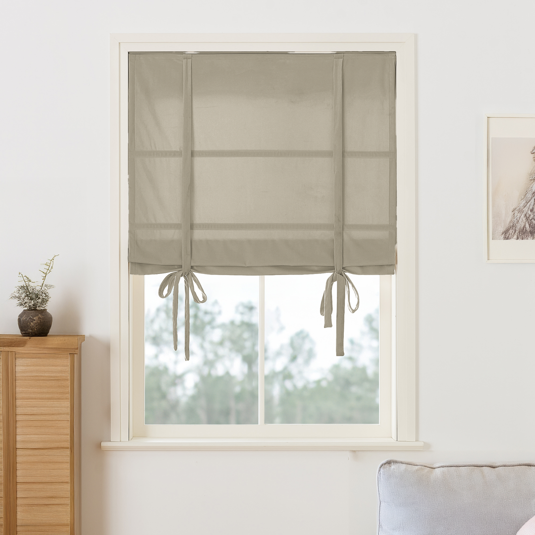 Maillard Velvet Roman Shades & Blinds | Tie