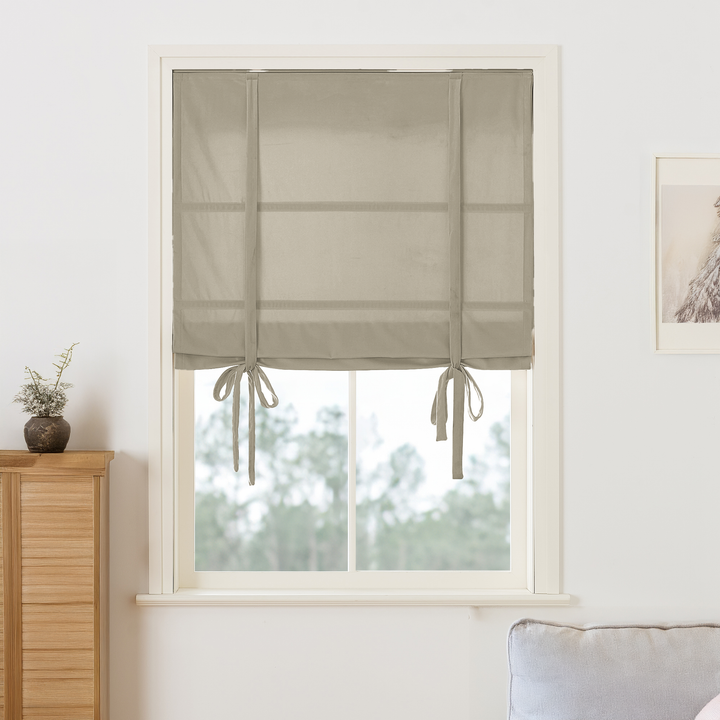 Maillard Velvet Roman Shades & Blinds | Tie