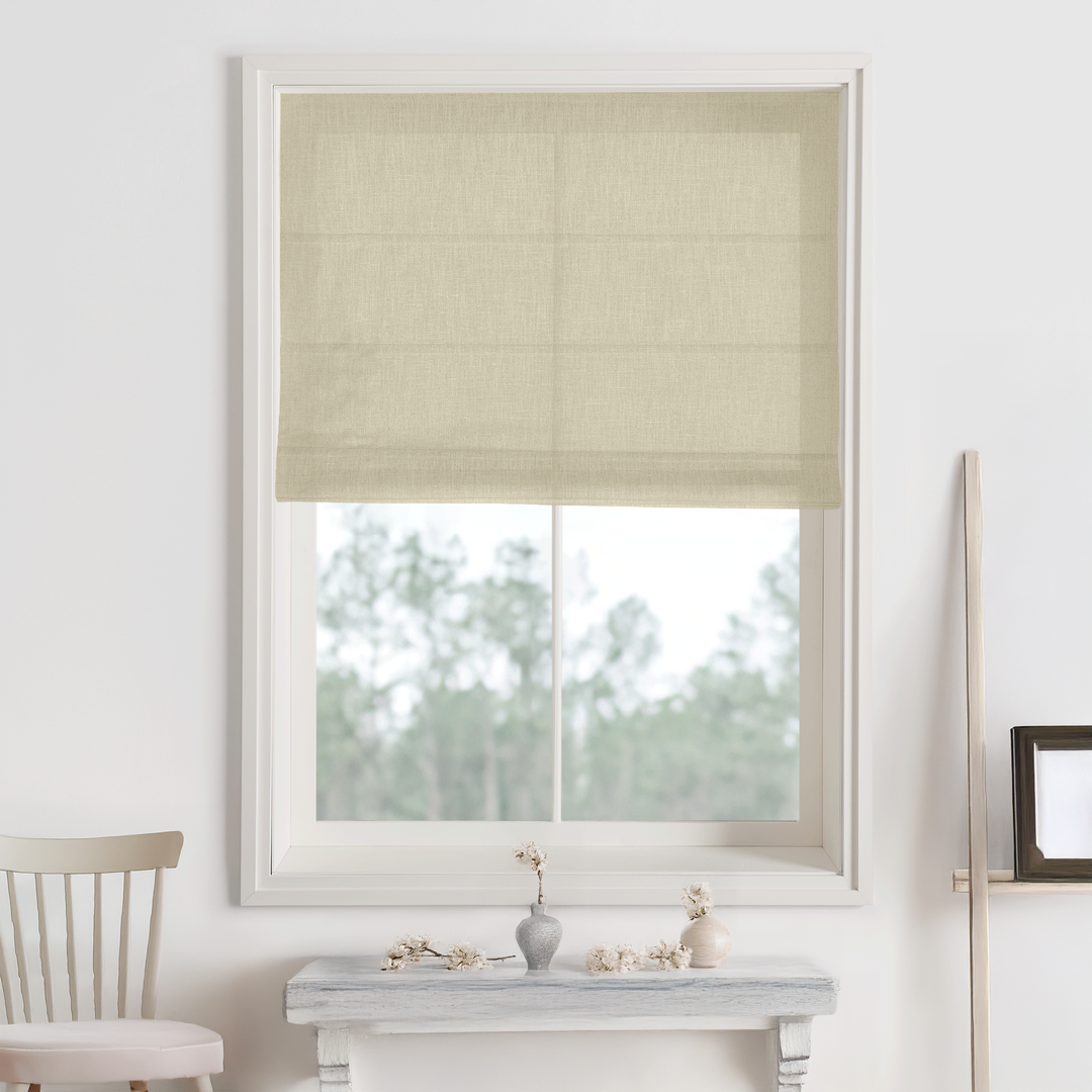 Bella Cotton No-Drill Roman Shades & Blinds | Fold