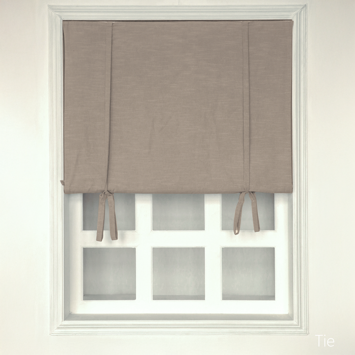 Liz Linen Roman Shades & Blinds Cord Lift | Tie