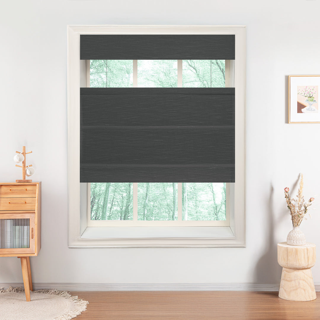 Annie Blackout Flame Retardant Roman Shades & Blinds | Top Down Bottom Up