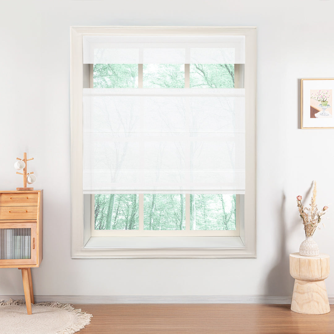 Belgian Flax Linen Roman Shades & Blinds | Top Down Bottom Up