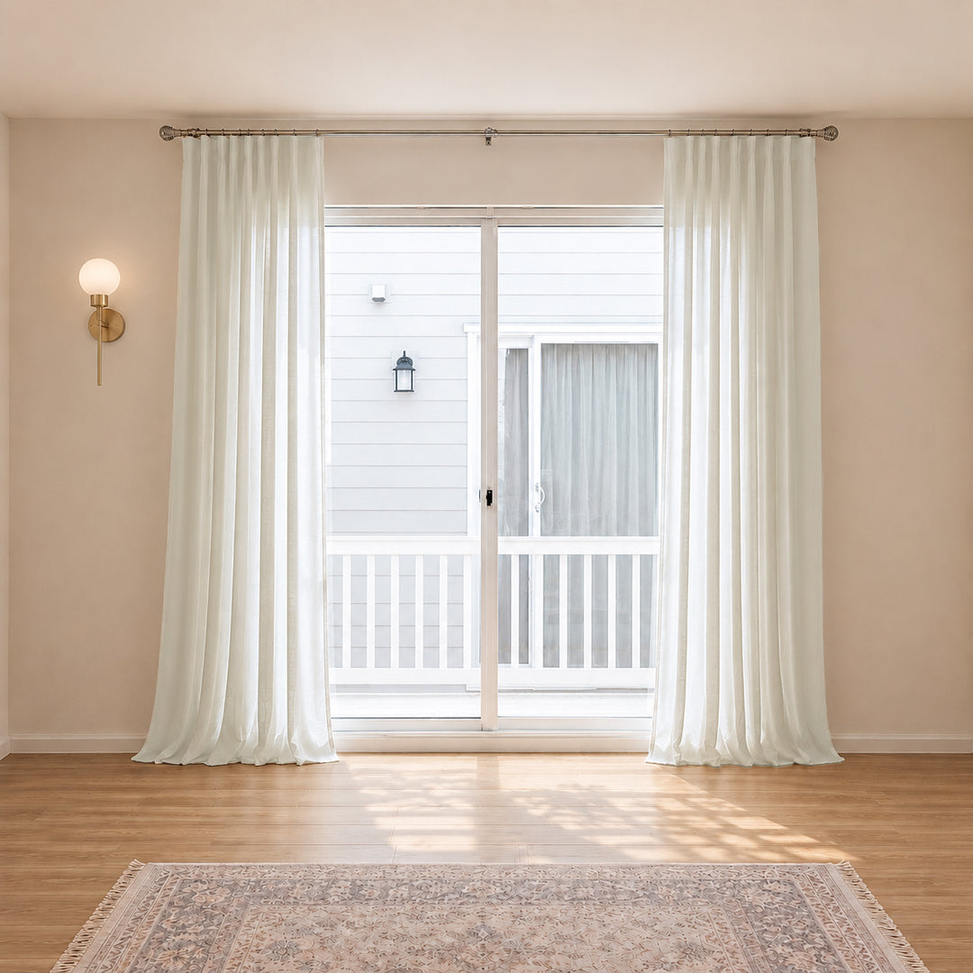 Belgian Flax Linen Curtains & Drapes Pleated