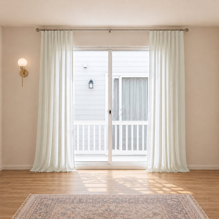 Belgian Flax Linen Curtains & Drapes Pleated