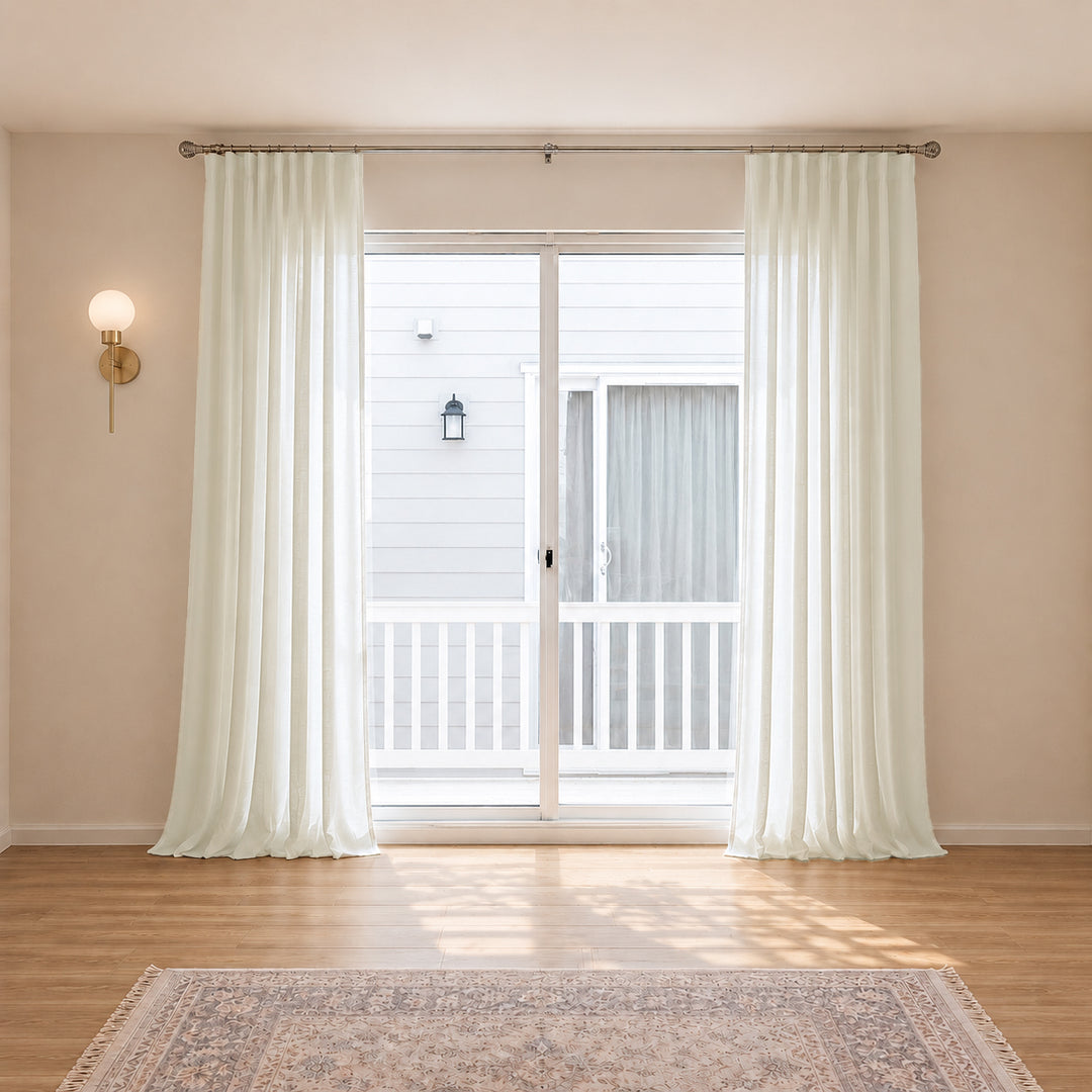 Belgian Flax Linen Curtains & Drapes Pleated