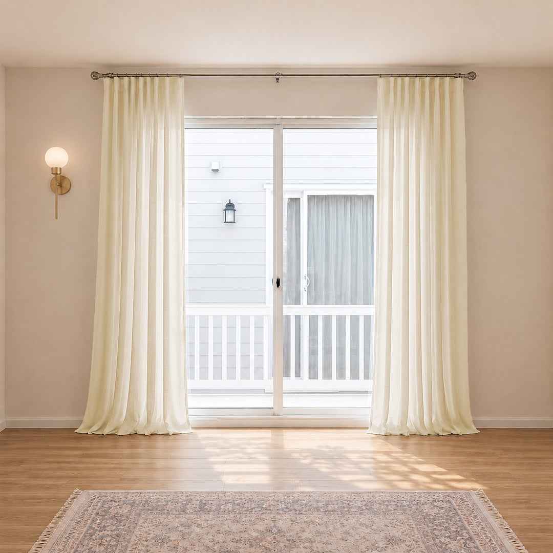 Belgian Flax Linen Curtains & Drapes Pleated