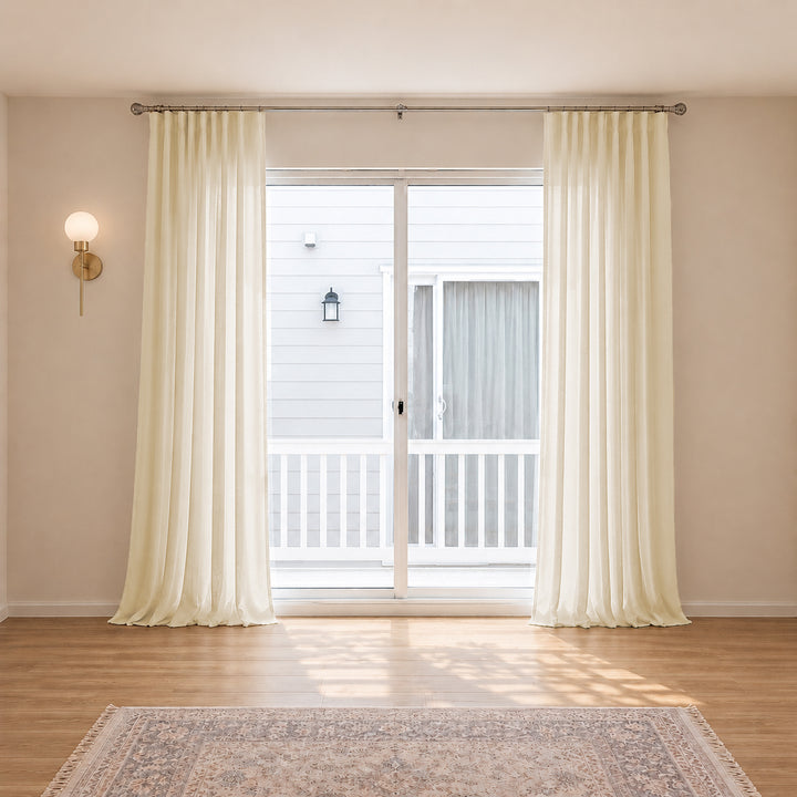 Belgian Flax Linen Curtains & Drapes Pleated