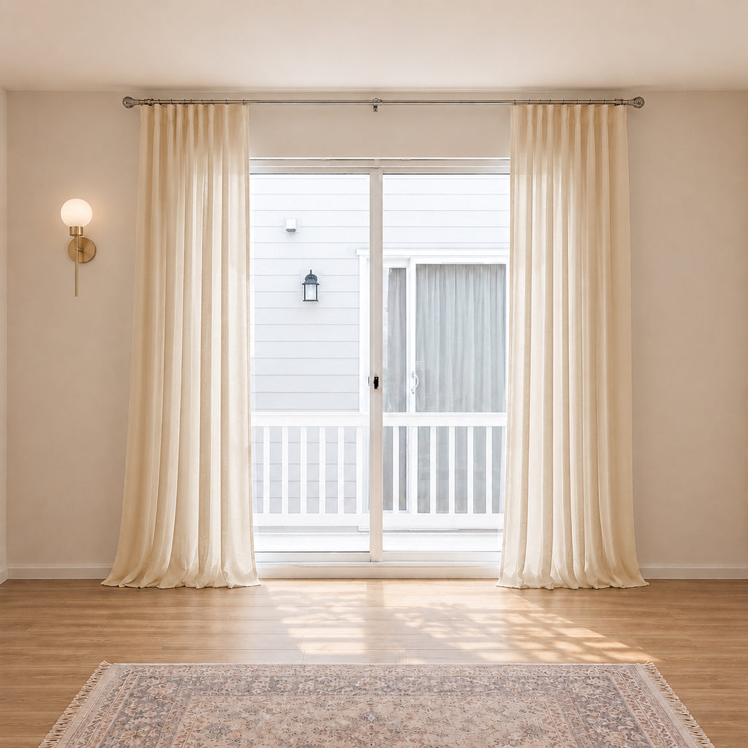 Belgian Flax Linen Curtains & Drapes Pleated