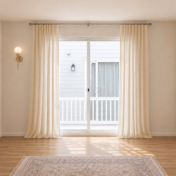 Belgian Flax Linen Curtains & Drapes Pleated