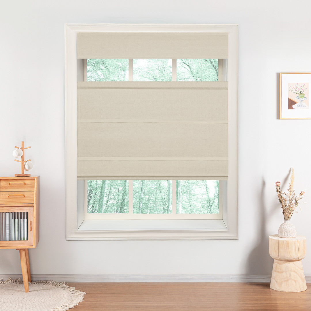 Belgian Flax Linen Roman Shades & Blinds | Top Down Bottom Up