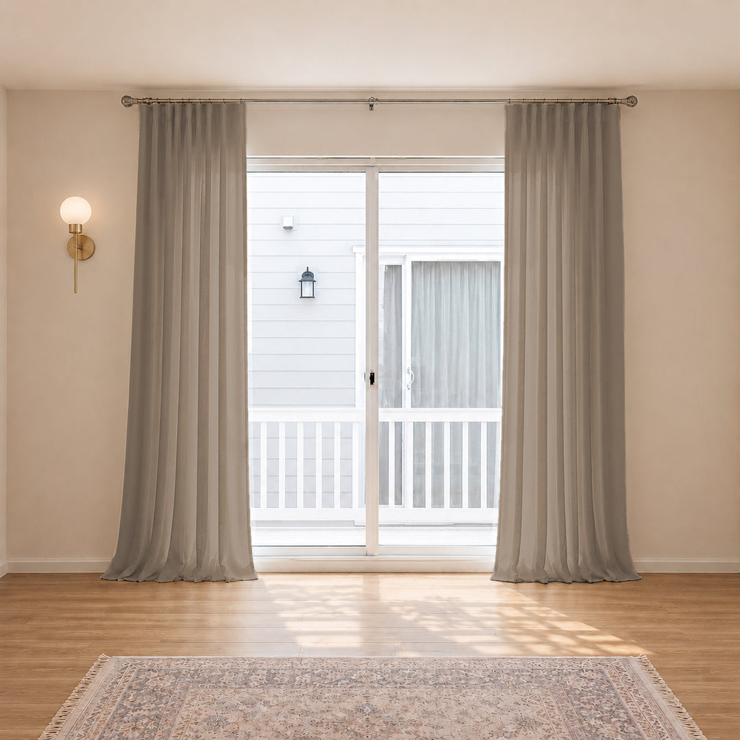 Belgian Flax Linen Curtains & Drapes Pleated