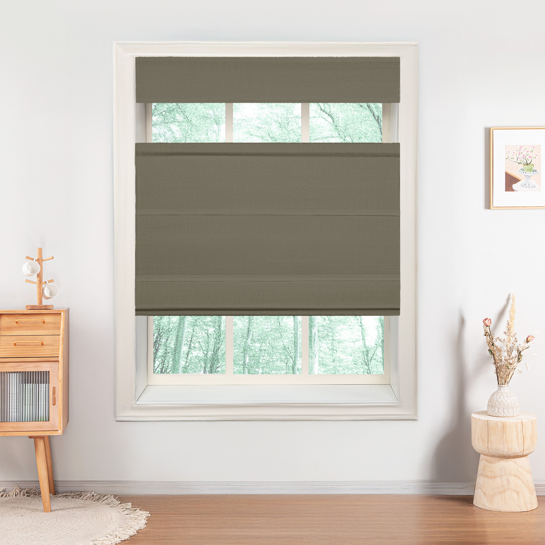 Belgian Flax Linen Roman Shades & Blinds | Top Down Bottom Up