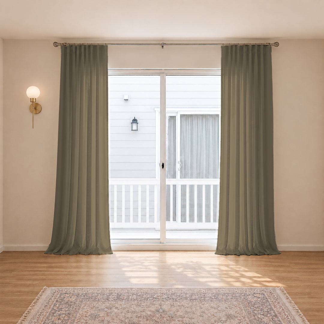 Belgian Flax Linen Curtains & Drapes Pleated