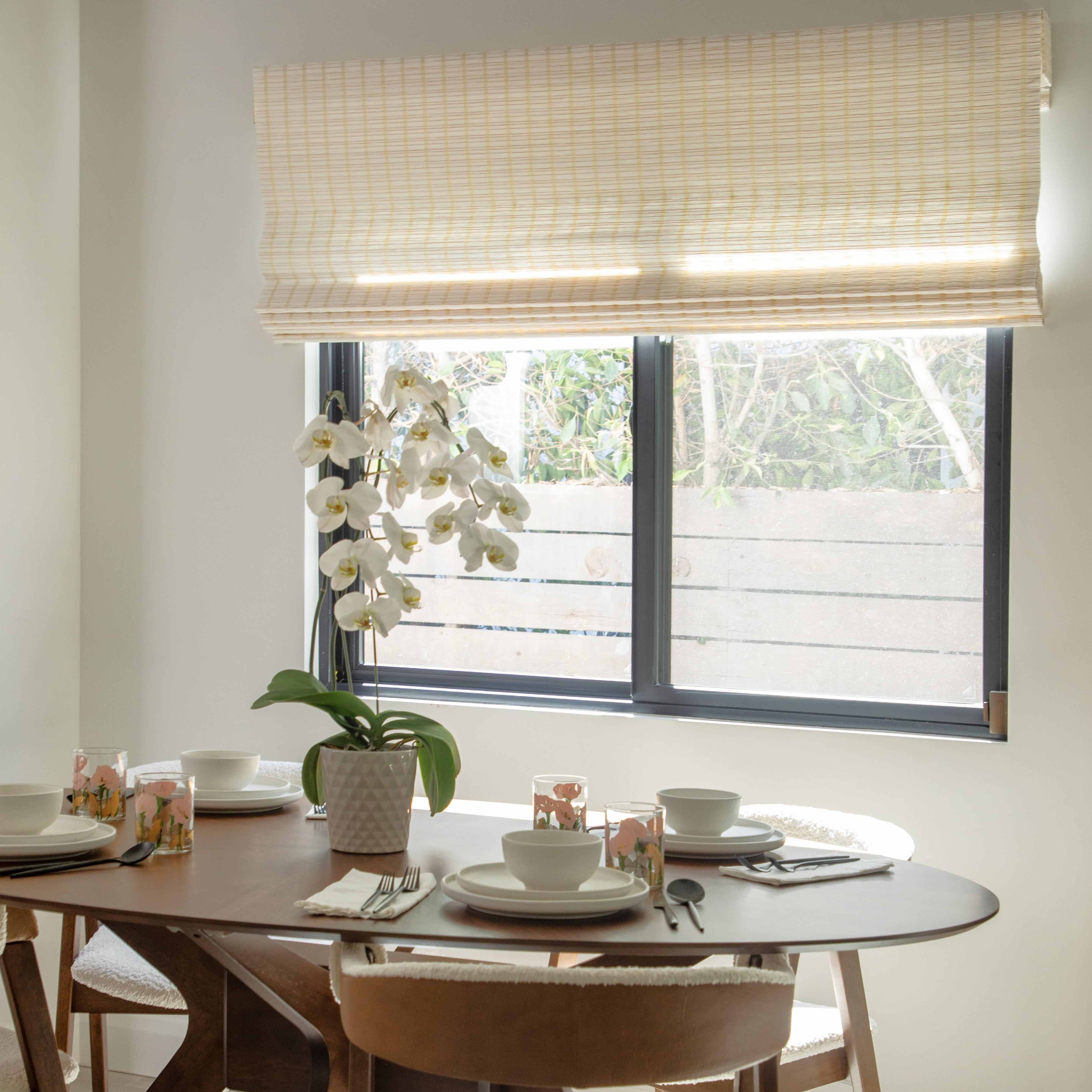 Ivy Woven Bamboo Blinds & Shades Snow