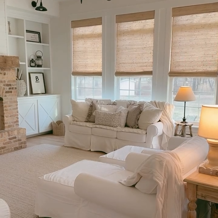 Ramie Woven Bamboo Blinds & Shades Beige