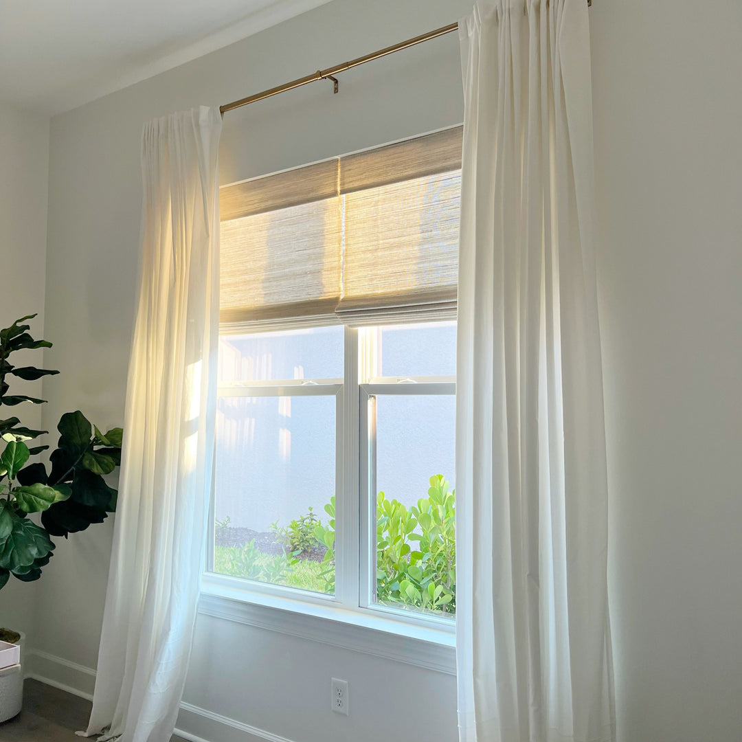 Ramie Woven Bamboo Blinds & Shades | Beige White