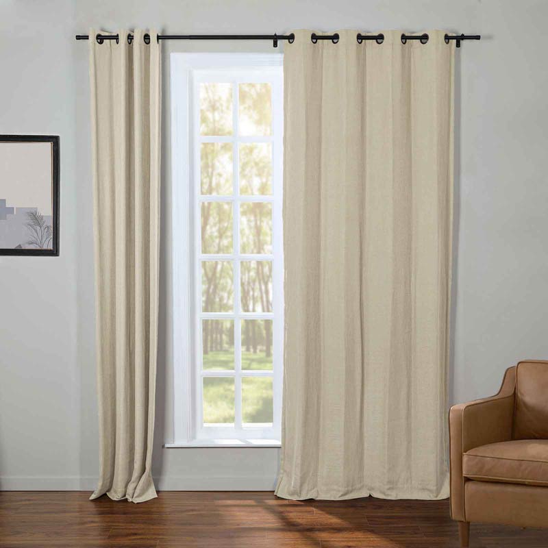 Kelly Faux Linen Curtains & Drapes Grommet