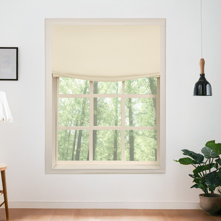 Belgian Flax Linen Roman Shades & Blinds | Relaxed