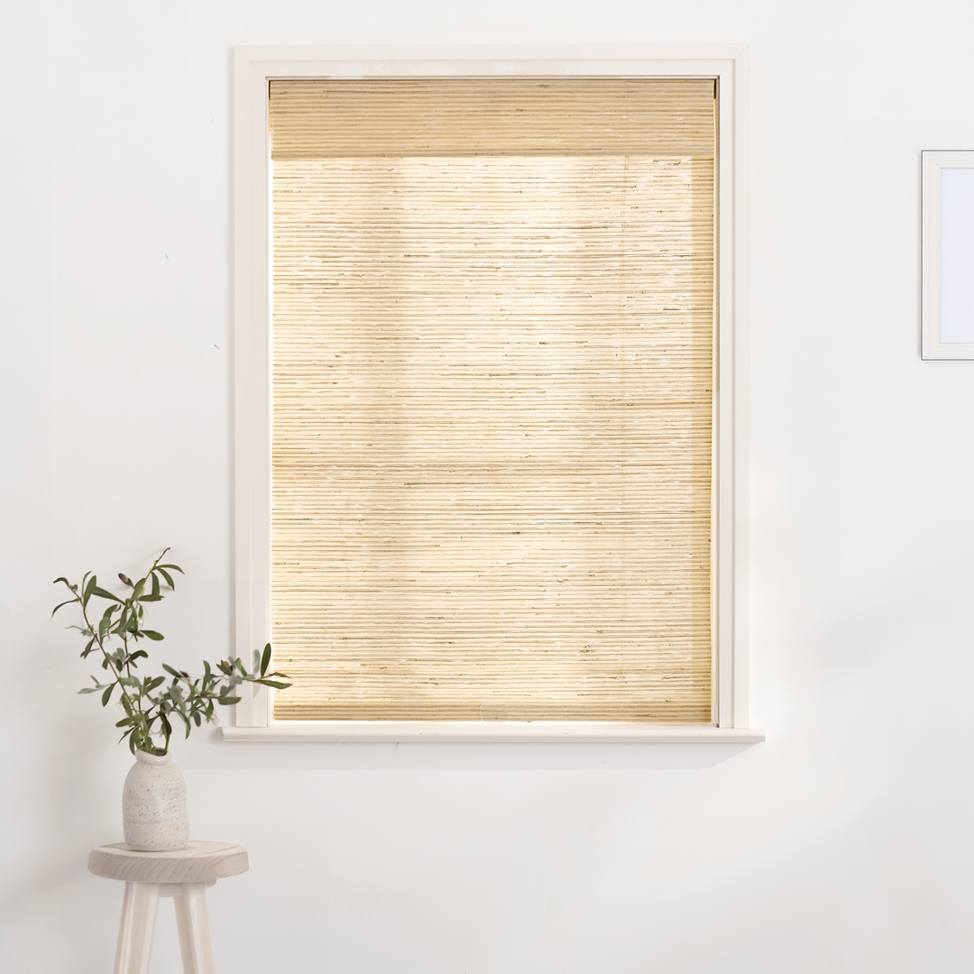 Ramie Woven Bamboo No-Drill Blinds & Shades | Beige Brown