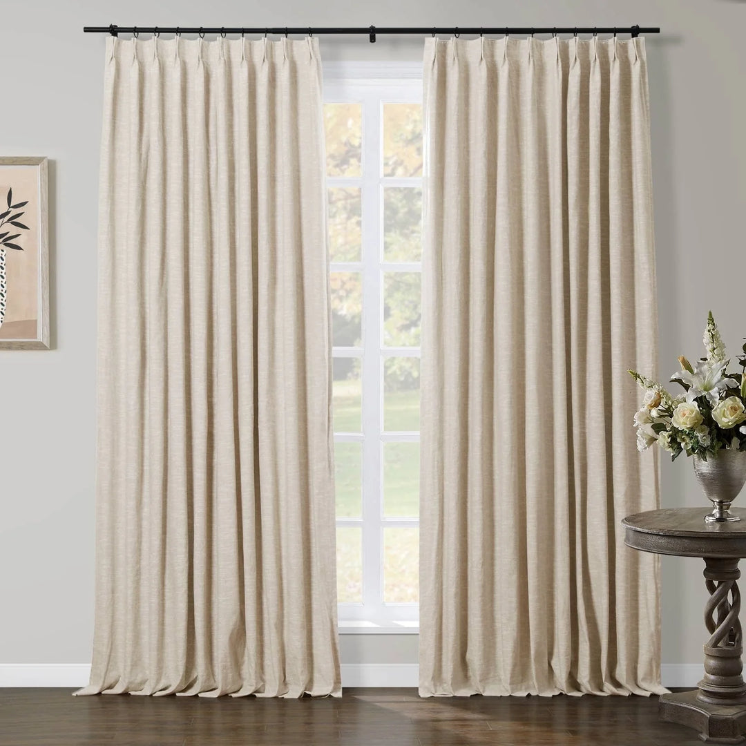 Jenna Linen Curtains & Drapes Pleated